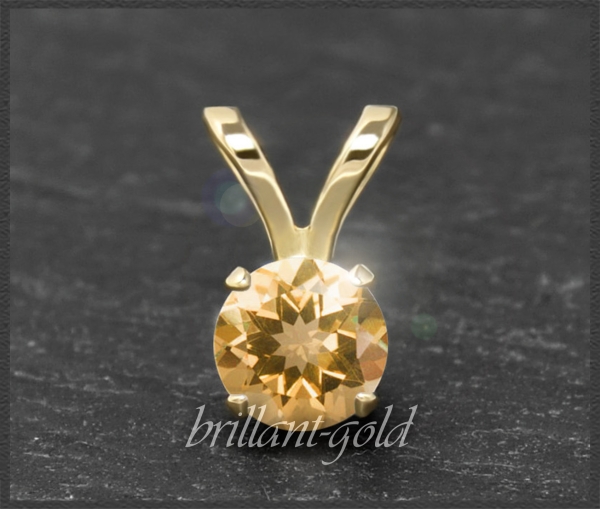 Anhänger 585 Gold Citrin orange, 4,5,6,7mm